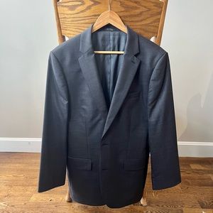 Express Producer Slim Fit Heathered Gray Suit Jacket